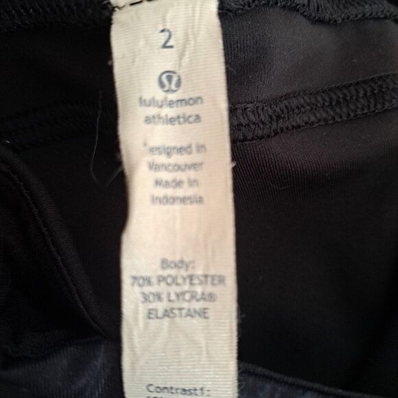 Lululemon Women's Fresh Mesh Run Side Pockets Blue Black Yoga Sports Gym Sz 2 - Picture 6 of 7